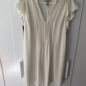 H&M Elegant Cream V-Neck Dress